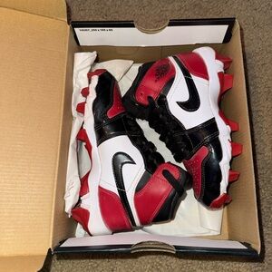 Toddler Jordan Red and Black Cleats 12c